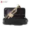 Professionelles Blechblasinstrument, Trompete aus massivem Gelbmessing mit Koffer (ATR8800)