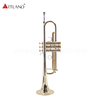 Professionelles Blechblasinstrument, Trompete aus massivem Gelbmessing mit Koffer (ATR8800)