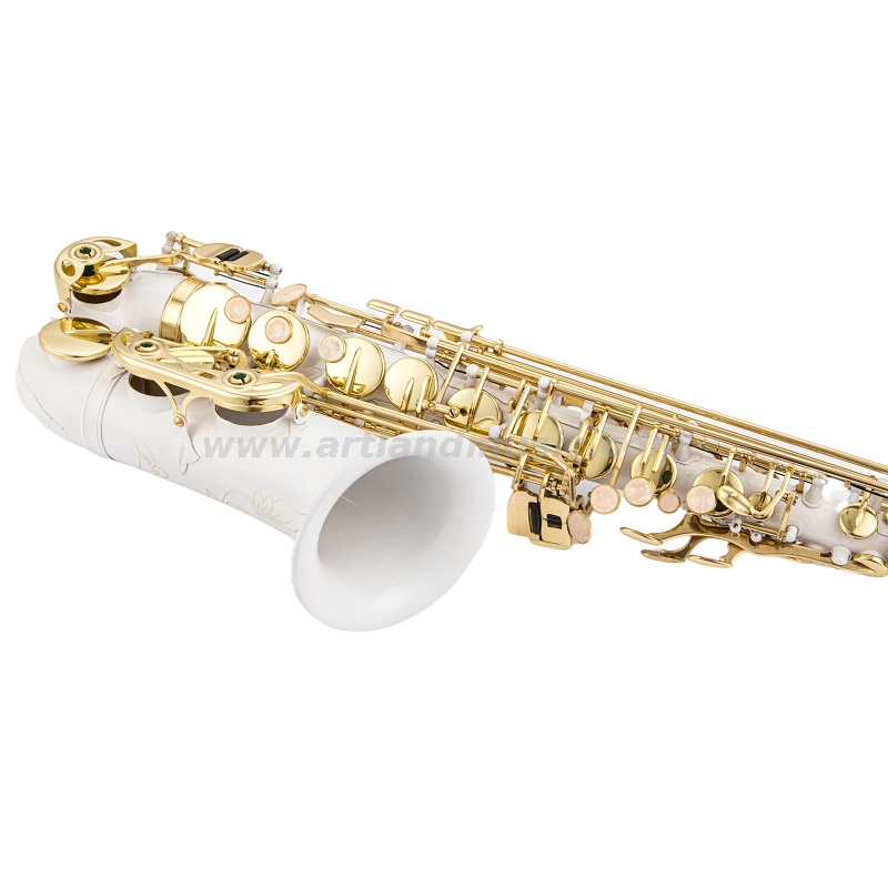 Eb-Altsaxophon, Goldlack-Klappe, weißer Korpus (AAS5505CW)