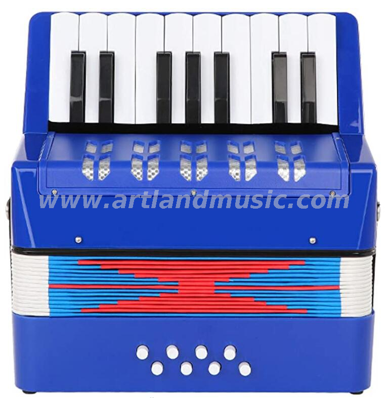 17 Tasten 8 Bässe Mini kleines Spielzeug Klavier Akkordeon Kinder Kinder pädagogisches Musikinstrument, Geschenk mit Farbbox