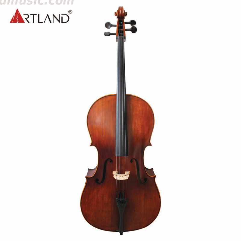  Hochwertiges Cello allgemeiner Qualität mit Ebenholzbeschlag, handgeriebenem Lack (GC104)