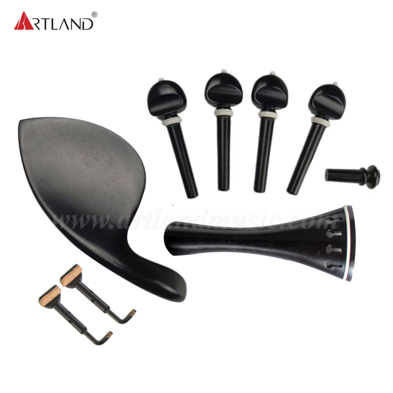 Oxbone-Geigenbeschlag aus Ebenholz mit Intarsien (A-72)