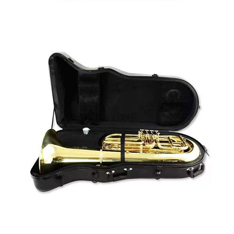 Goldlackierte Tuba-Tonart bB mit Gehäuse aus Messing-Stimmzug (ATTB300)