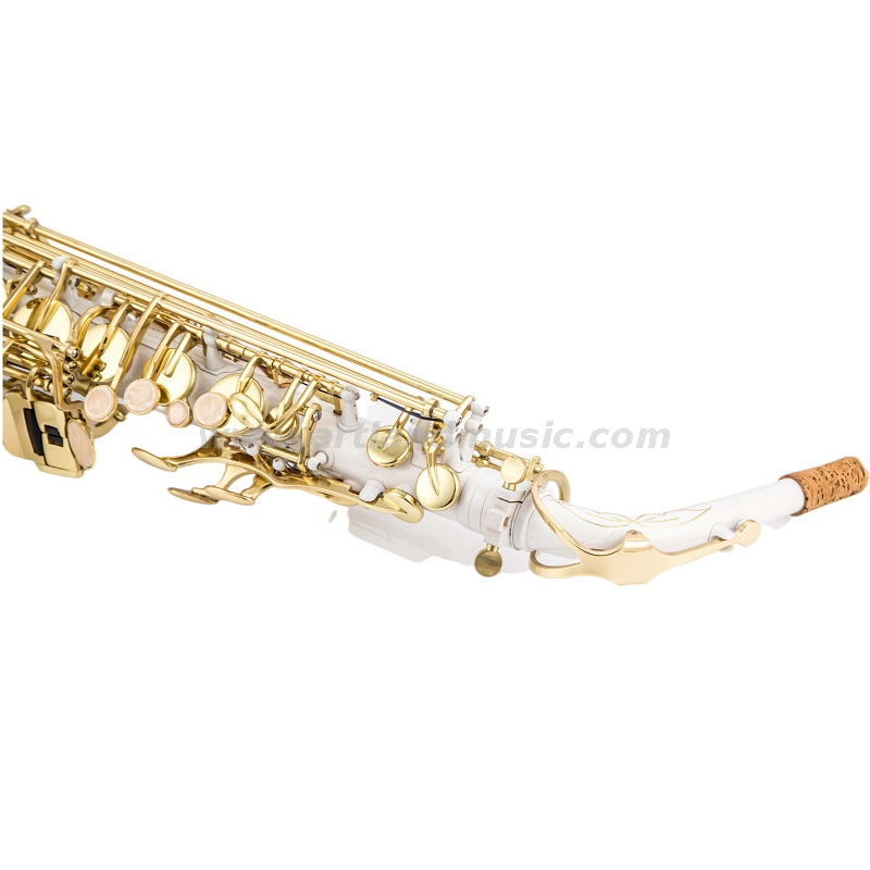 Eb-Altsaxophon, Goldlack-Klappe, weißer Korpus (AAS5505CW)