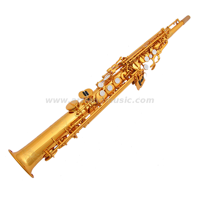 Professionelles Sopransaxophon mit goldenem Lackfinish in B-Taste (ASS8506)