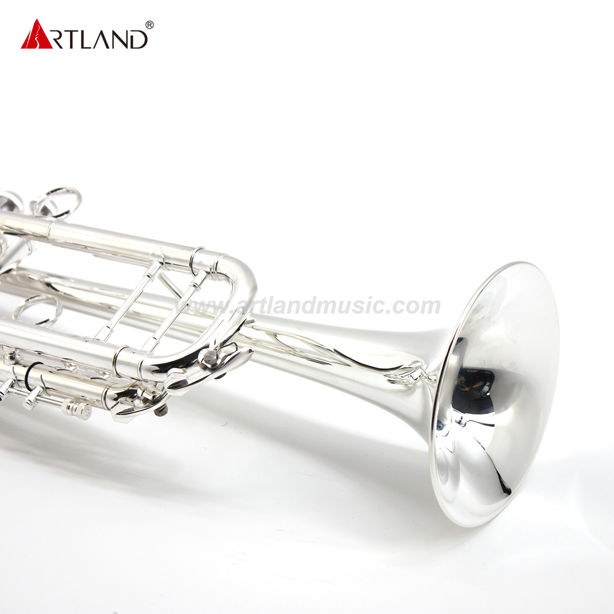 Professionelles Blechblasinstrument, versilberte Trompete mit Koffer (ATR8335)