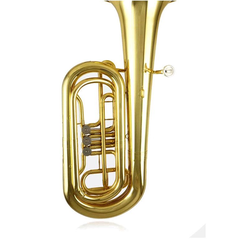Goldlackierte Tuba-Tonart bB mit Gehäuse aus Messing-Stimmzug (ATTB300)