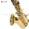 Handgraviertes gebogenes Sopransaxophon mit Goldlack und Nickelklappe ASS3506D