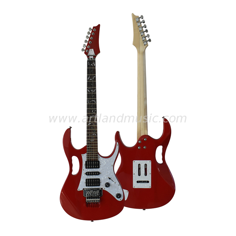 E-Gitarre (EG005) Rot-weißer Hochglanzlack