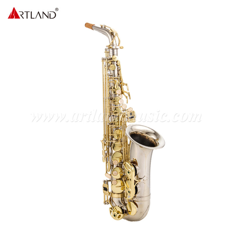 Altsaxophon mit Nickeloberfläche und goldener Klappe (AAS5505NL)
