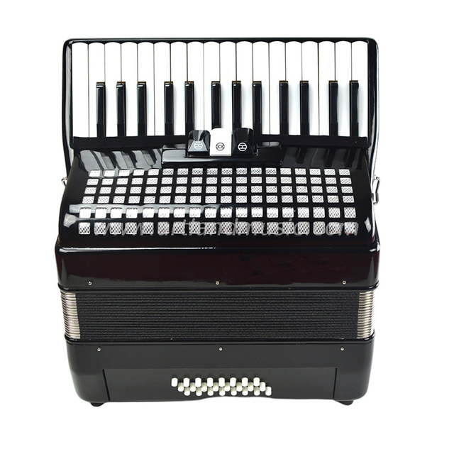 30 Tasten 24Bass Piano Akkordeon Schwarz (AT3024-B) 3 Chorus