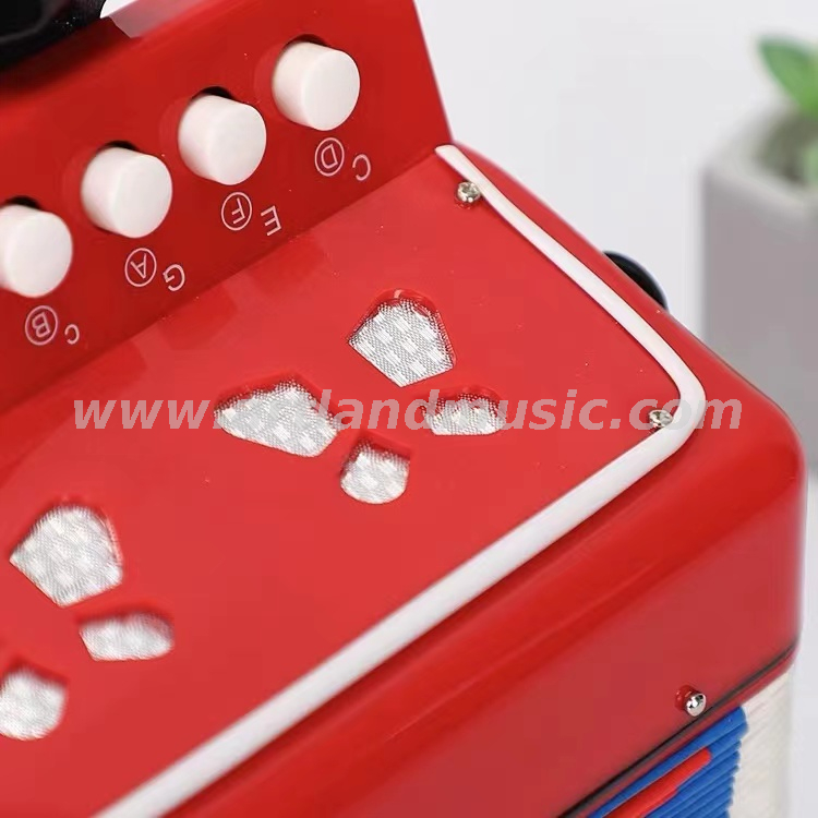 7 Tasten 2 Bass Mini kleines Spielzeug Klavier Akkordeon Kinder Kinder pädagogisches Musikinstrument, Geschenk mit Farbbox