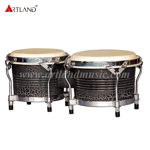 Wellpappe mit schwarzem Crack-Lack, Galvanisierung, Ringschweißsitz, Bongo-Trommel (AWB0709CBK-C)