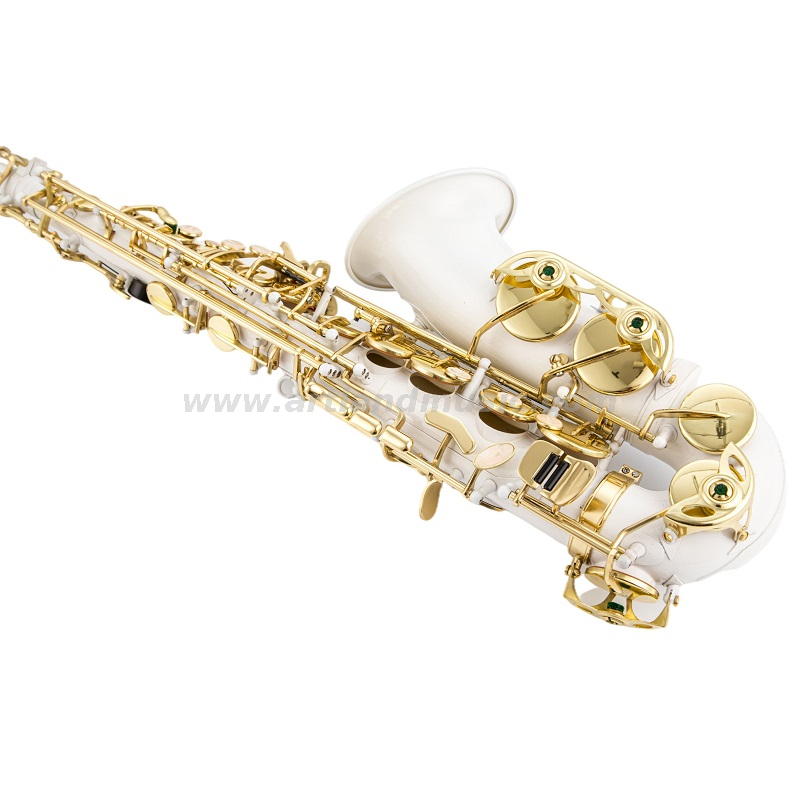 Eb-Altsaxophon, Goldlack-Klappe, weißer Korpus (AAS5505CW)