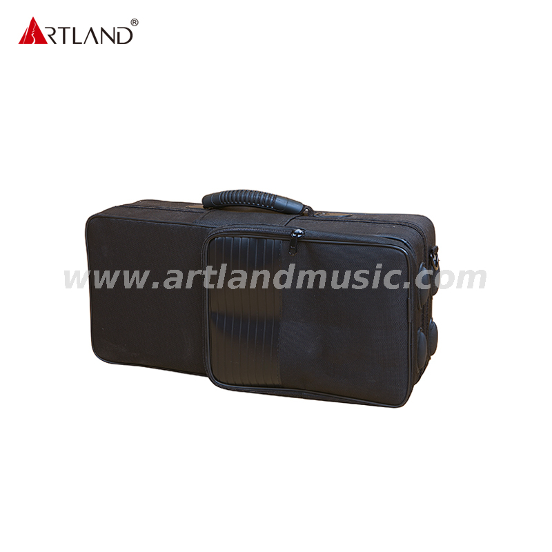 Handgraviertes gebogenes Sopransaxophon mit Goldlack und Nickelklappe ASS3506D