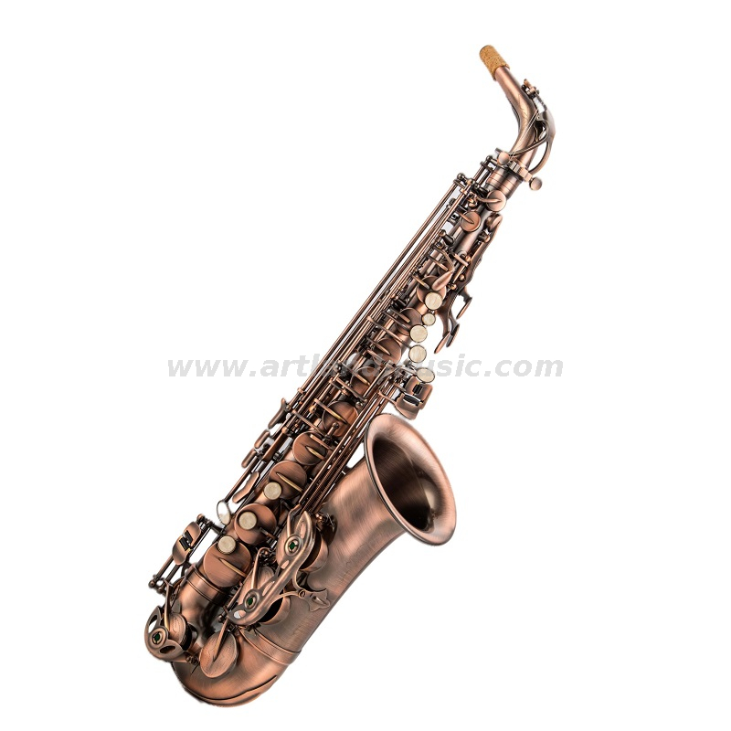Eb-Altsaxophon, Antik-Finish, Rotbronze, leichter Carbon-Saxophonkoffer (AAS5507AG)