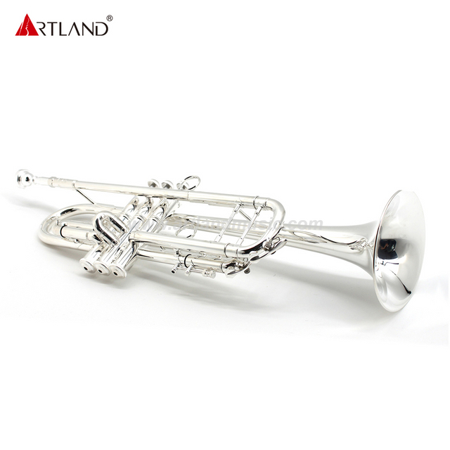Professionelles Blechblasinstrument, versilberte Trompete mit Koffer (ATR8335)