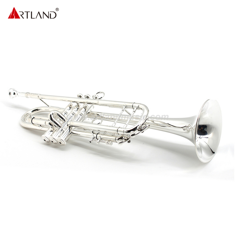 Professionelles Blechblasinstrument, versilberte Trompete mit Koffer (ATR8335)