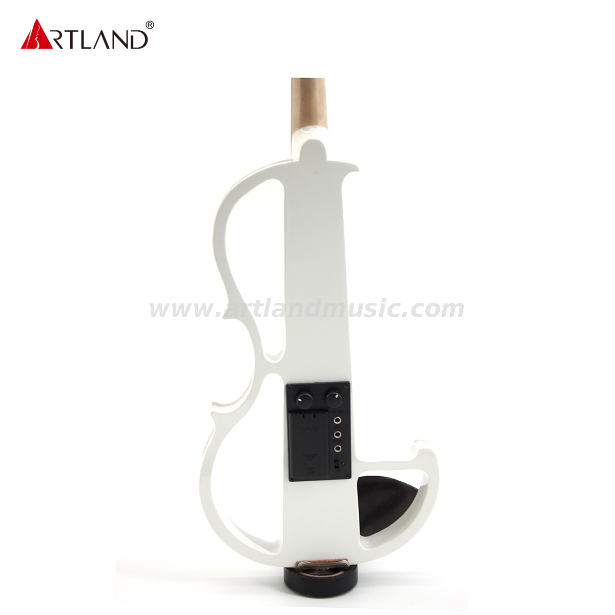 Elektrische Violine aus weißem Lindenholz mit weißem Bogen (EV003)