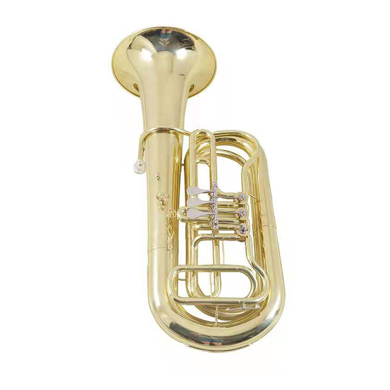 Goldlackierte Tuba-Tonart bB mit Gehäuse aus Messing-Stimmzug (ATTB300)