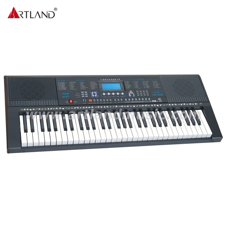 Elektronische Tastatur YM-3800 mit 61 Tasten im Klavierstil und LCD-Display