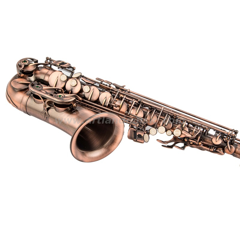 Eb-Altsaxophon, Antik-Finish, Rotbronze, leichter Carbon-Saxophonkoffer (AAS5507AG)