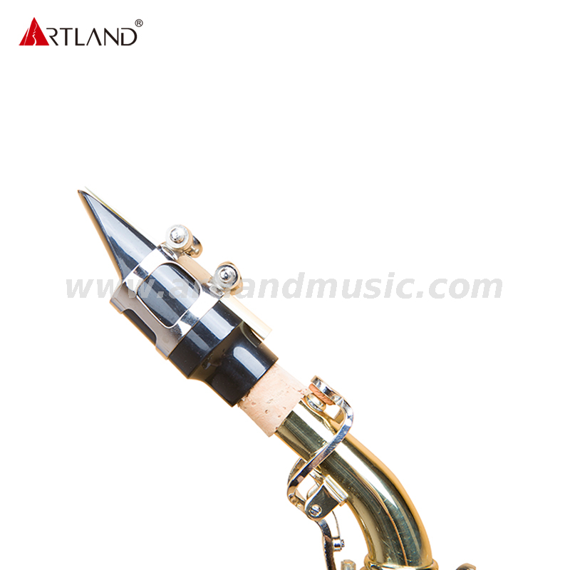 Handgraviertes gebogenes Sopransaxophon mit Goldlack und Nickelklappe ASS3506D