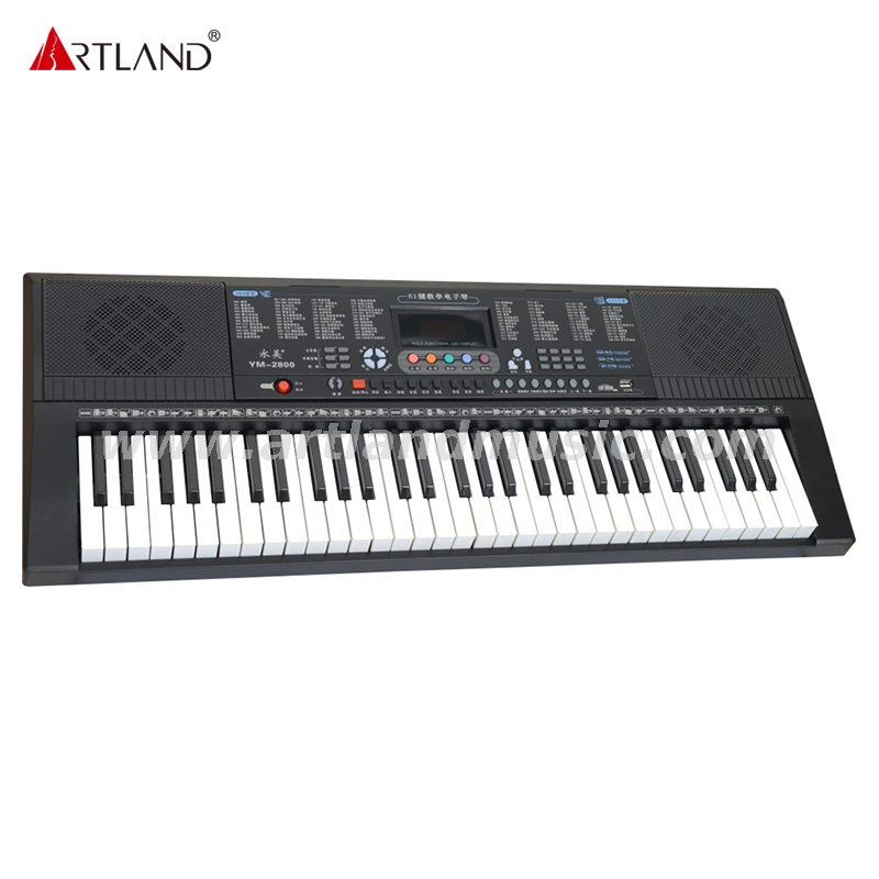 Elektronische Tastatur YM-2800 mit 61 Tasten im Klavierstil und LED-Anzeige