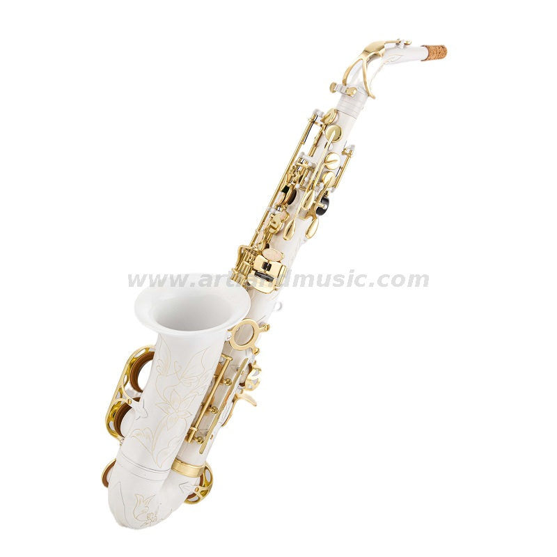 Eb-Altsaxophon, Goldlack-Klappe, weißer Korpus (AAS5505CW)