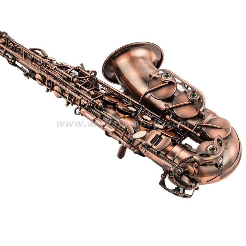 Eb-Altsaxophon, Antik-Finish, Rotbronze, leichter Carbon-Saxophonkoffer (AAS5507AG)