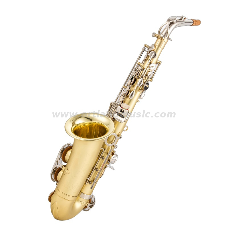Eb-Altsaxophon, mattgoldener Lack, handgravierter Korpus mit Nickelklappe (AAS5505GN)